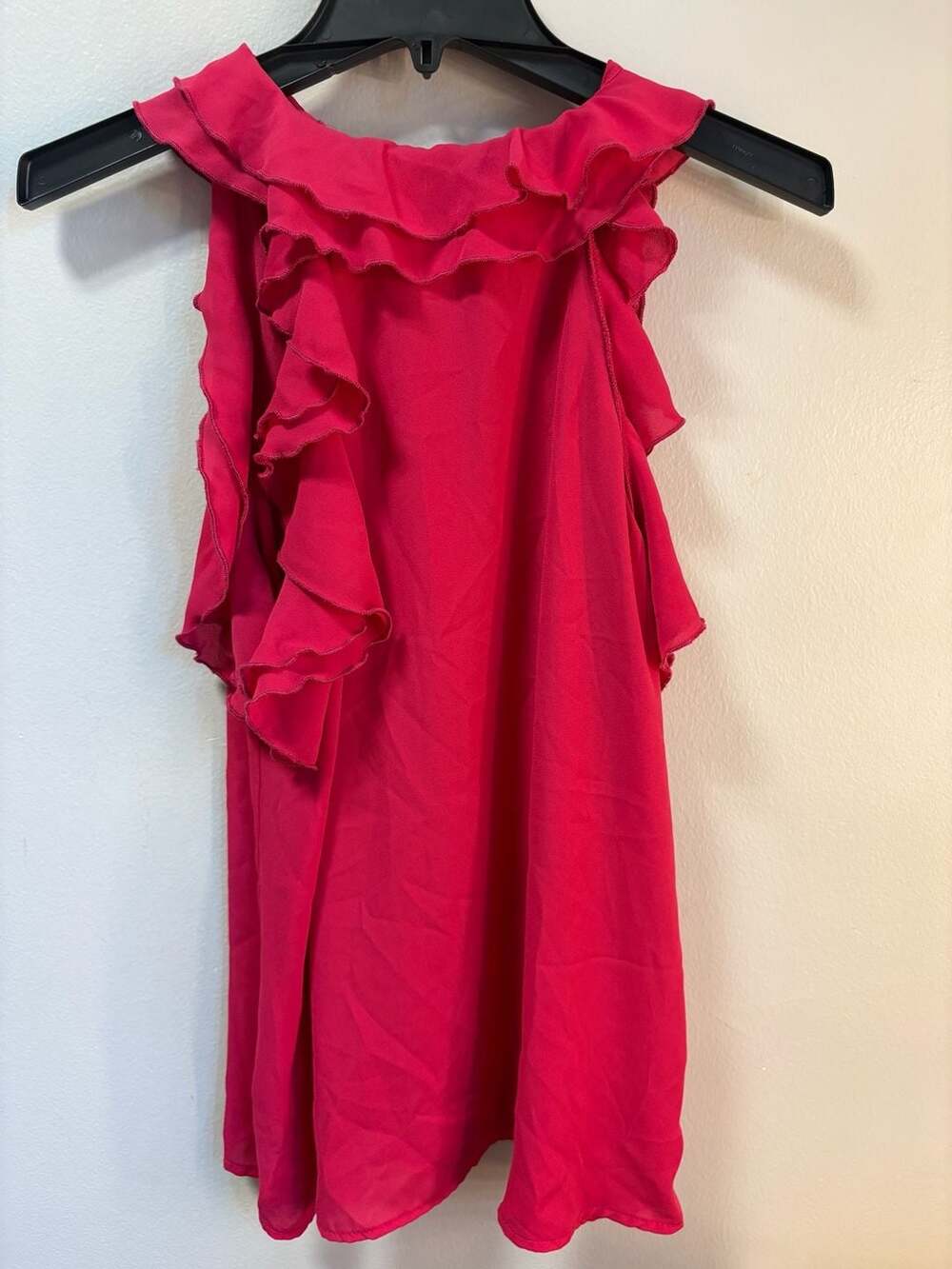 Adora Hot Pink Ruffle Blouse Top S